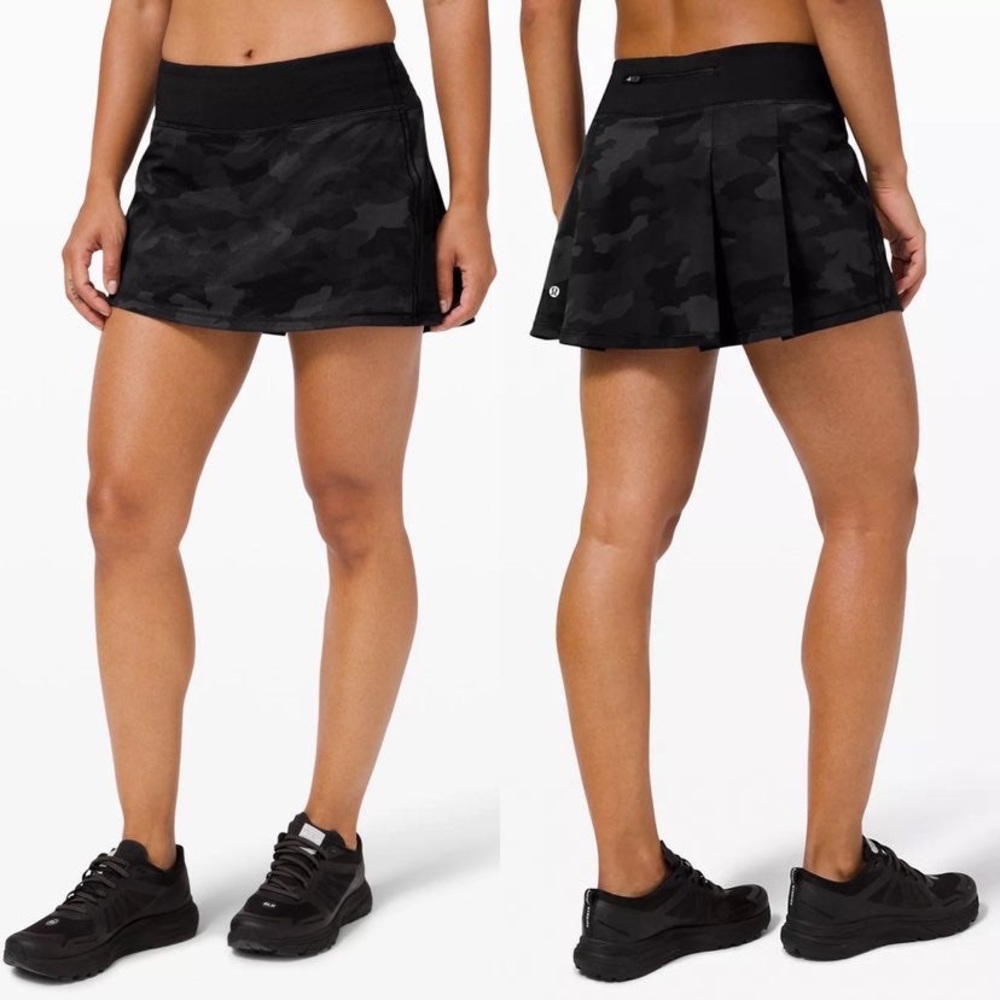 Black Camo Pace Rival Tennis Skirt